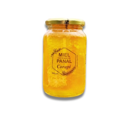 Miel con trozos de panal